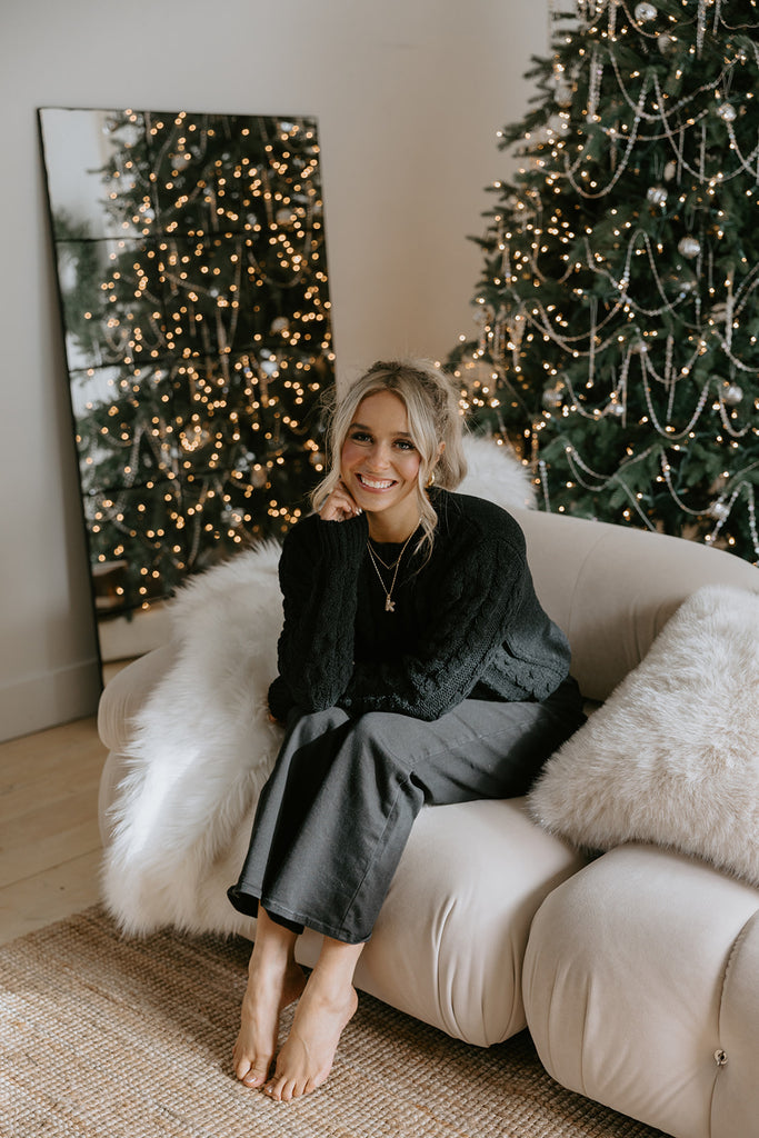 Cable Knit Super Soft Sweater - Black