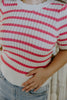Scalloped Striped Shirt - Pink