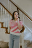 Scalloped Striped Shirt - Pink