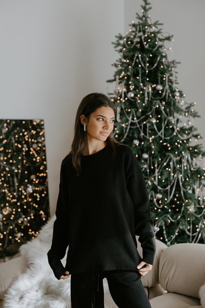 Super Soft Crewneck and Lounge Pant Set - Black