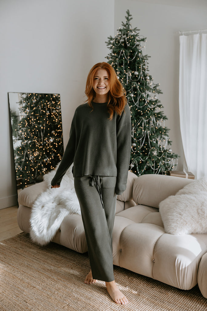 Super Soft Crewneck and Lounge Pant Set - Green