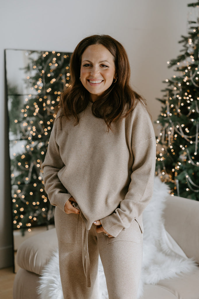 Super Soft Crewneck and Lounge Pant Set - Taupe
