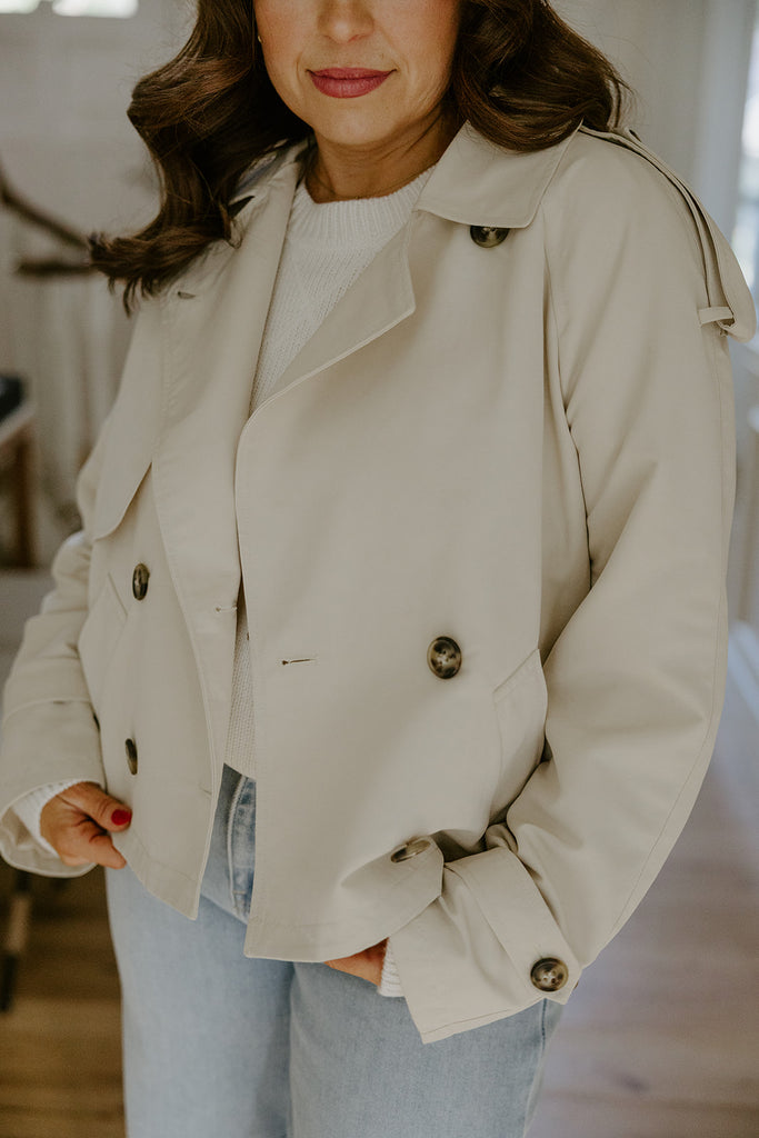 Short Trench Coat - Oatmeal