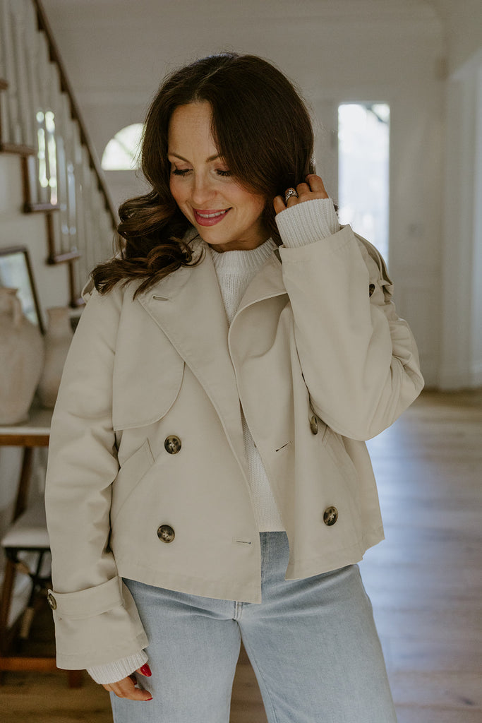 Short Trench Coat - Oatmeal