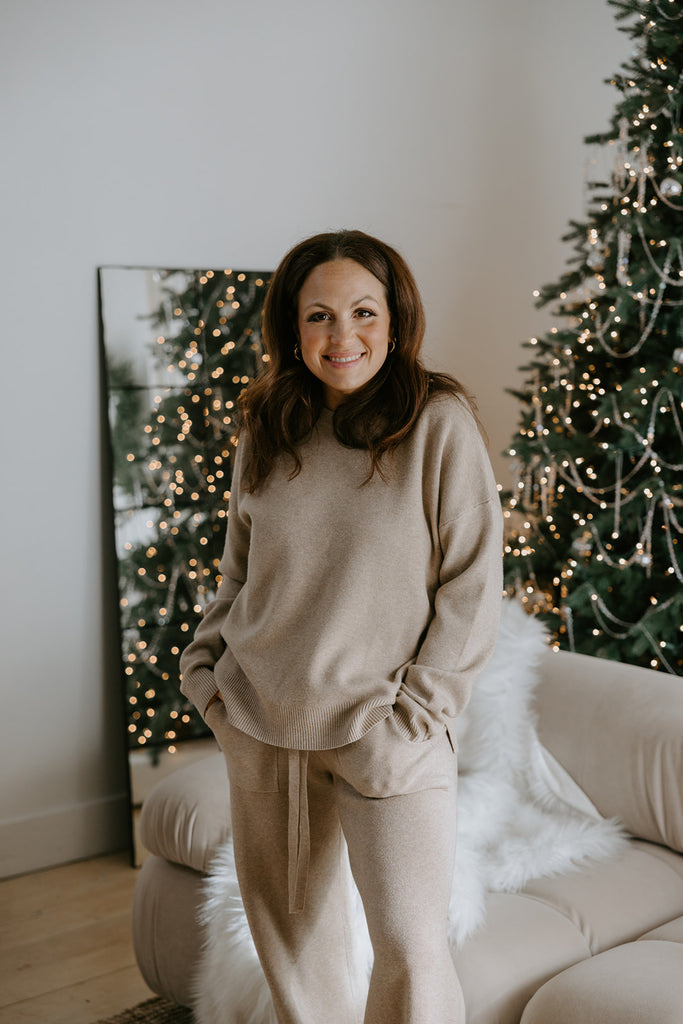 Super Soft Crewneck and Lounge Pant Set - Taupe