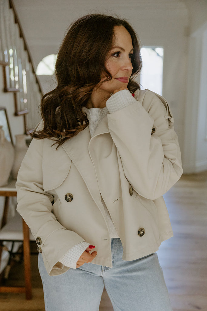 Short Trench Coat - Oatmeal