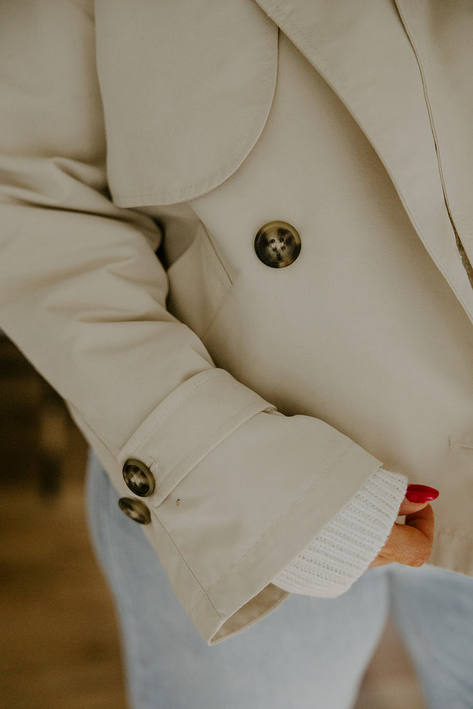 Short Trench Coat - Oatmeal
