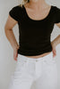 Short Sleeve Fitted Cami - Black