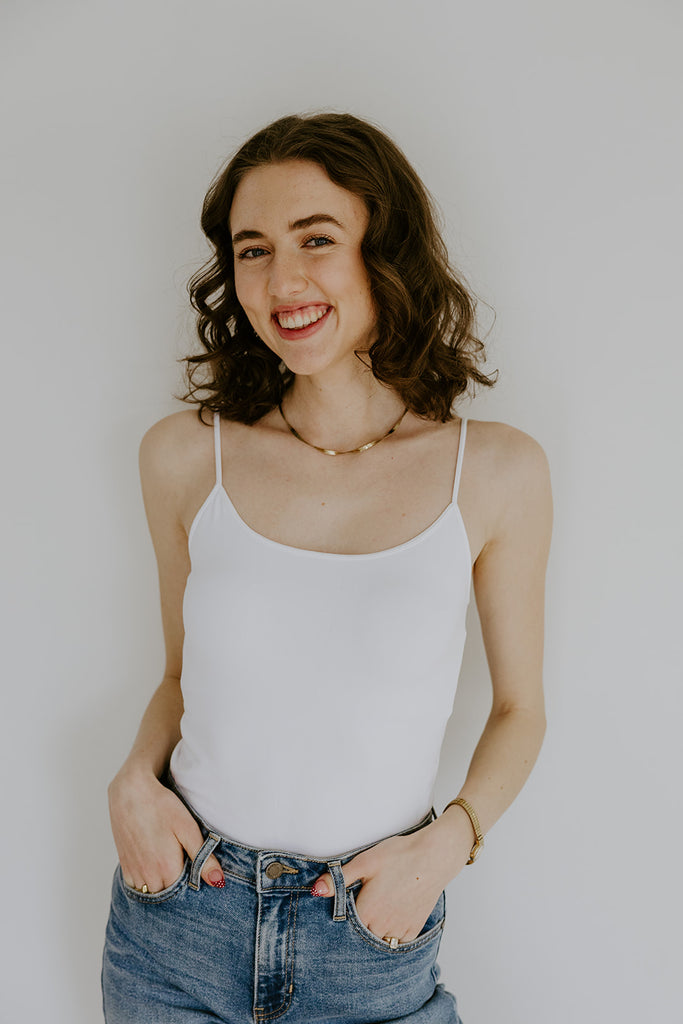 Thin Strap Tank - White