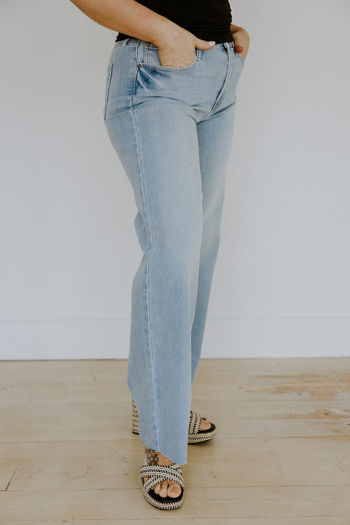 Slim Palazzo with Scissor Cut - Light