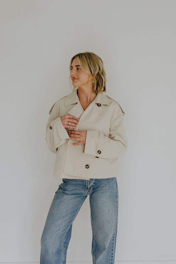 Short Trench Coat - Oatmeal