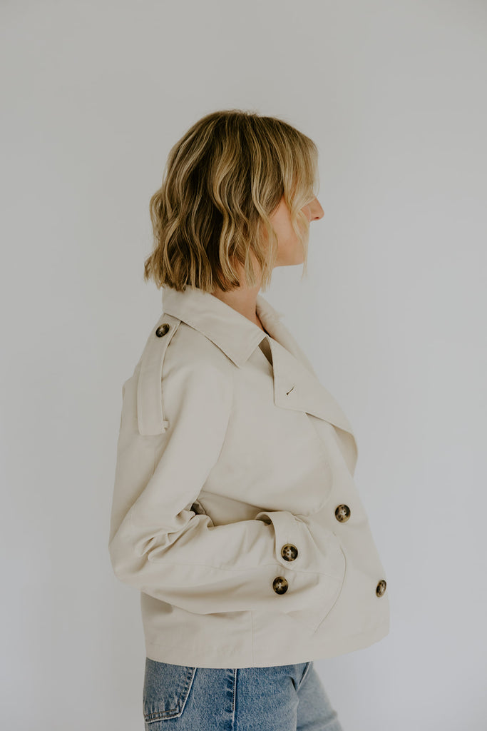 Short Trench Coat - Oatmeal