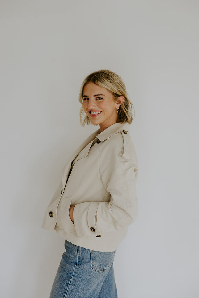 Short Trench Coat - Oatmeal
