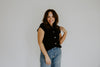 Knit Vest With Cap Sleeve - Black