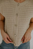 Knit Vest With Cap Sleeve - Taupe