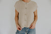 Knit Vest With Cap Sleeve - Taupe