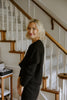 Waffle Sweater & Skirt Set - Black