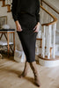 Waffle Sweater & Skirt Set - Black
