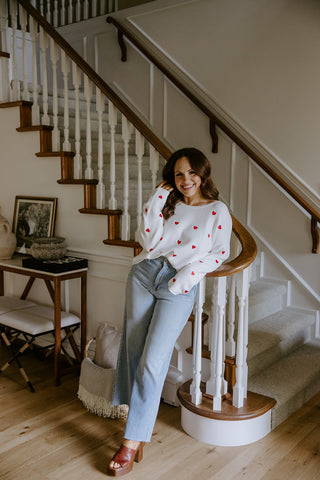 Exposed Seam Sweater - Red