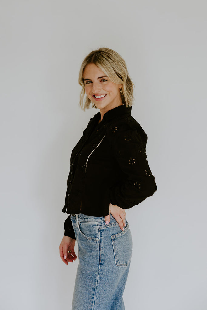Embroidered Blouse - Black