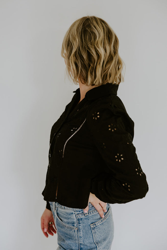 Embroidered Blouse - Black