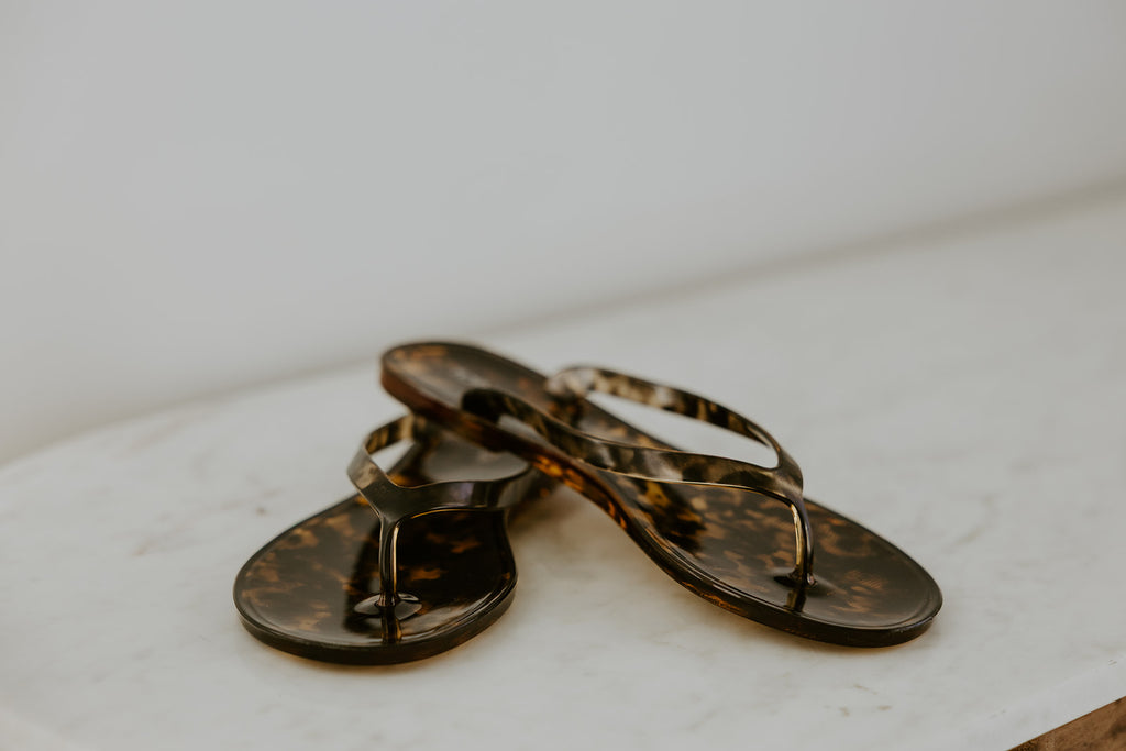 Tortoise Print Jelly Sandals