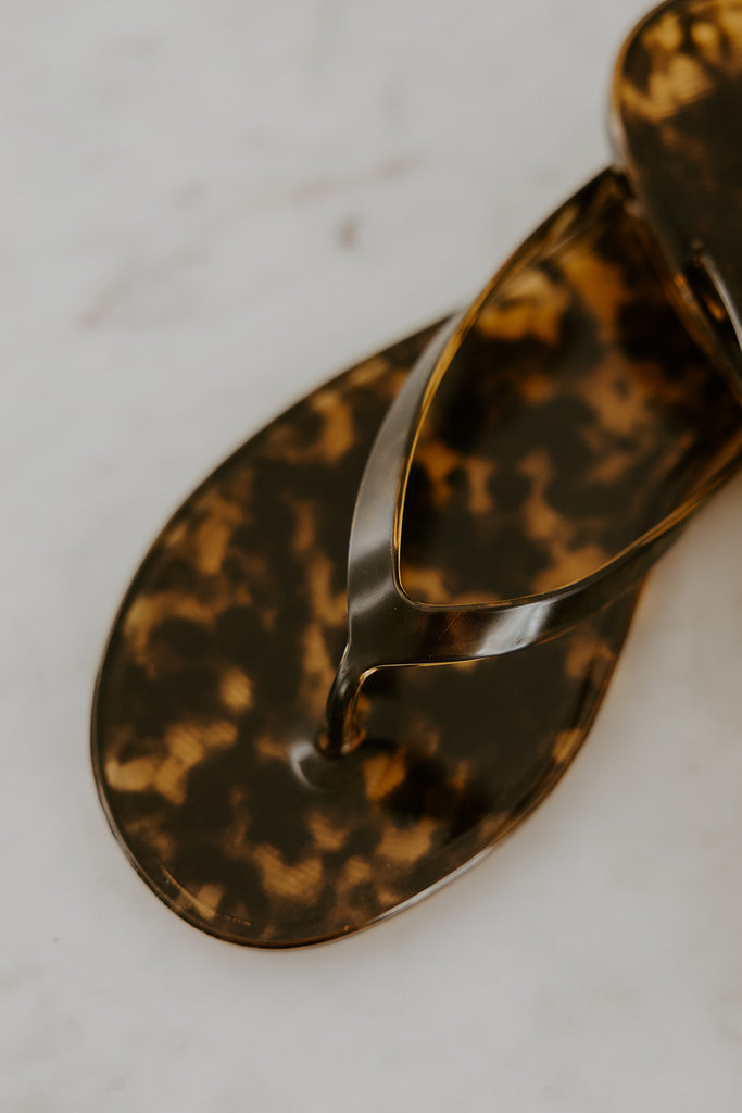 Tortoise Print Jelly Sandals