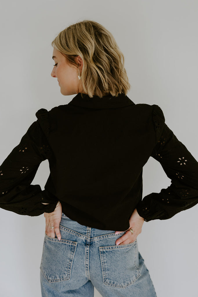 Embroidered Blouse - Black