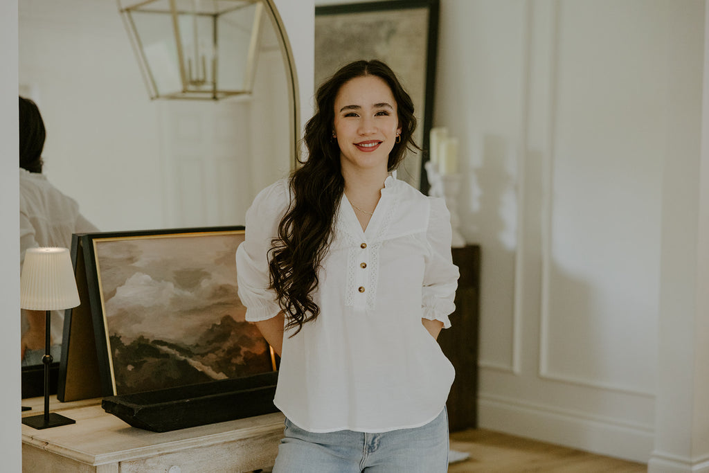 White Shirt With Crochet Details