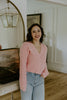 Button Up Cable Knit Cardigan - Pink