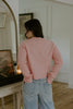 Button Up Cable Knit Cardigan - Pink