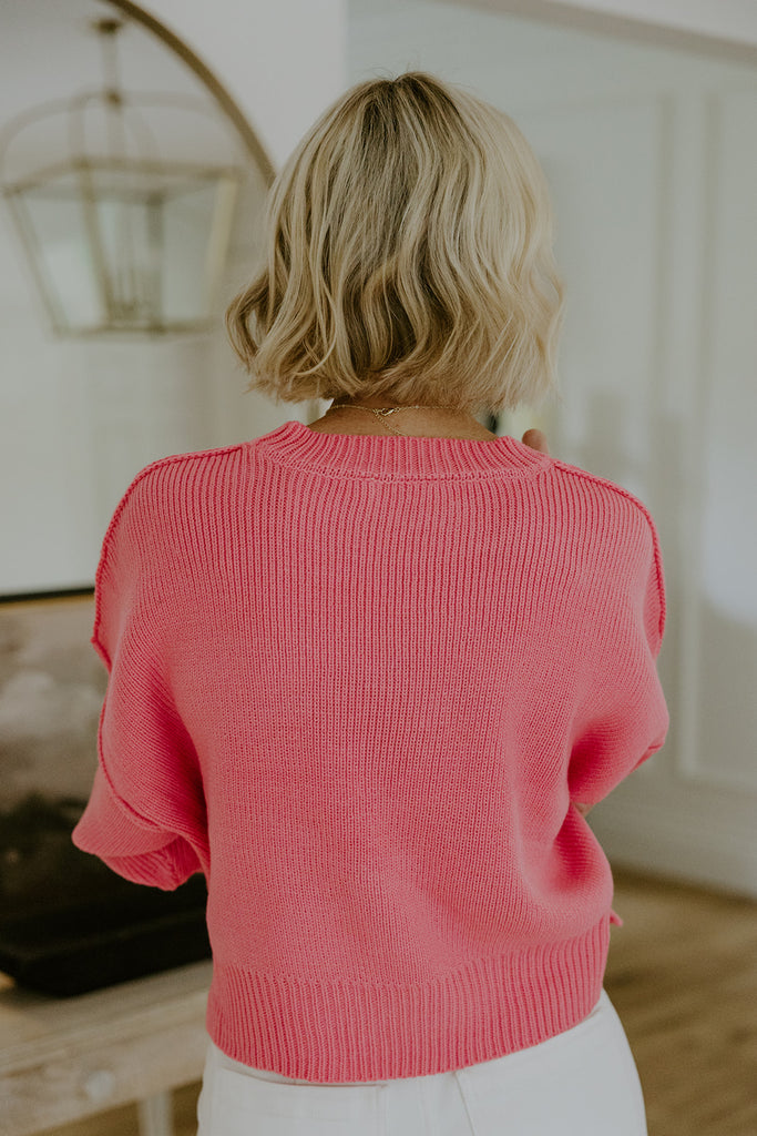 Exposed Seam Sweater - Pink