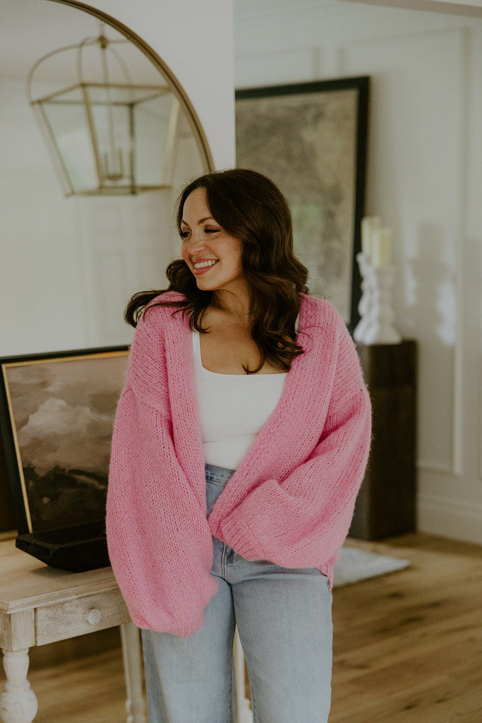 Open Cardigan - Pink