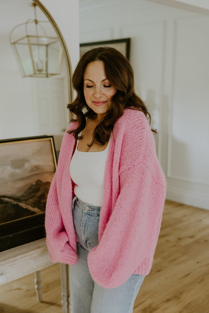 Open Cardigan - Pink
