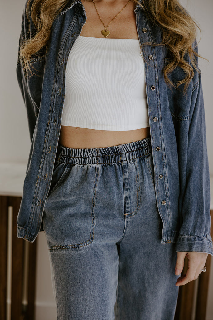 Chambray/Tencel Button Up Shirt
