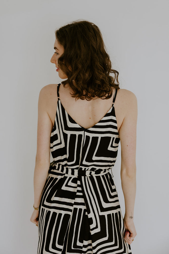 Black And White Pattern Maxi Dress
