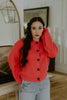 Button Up Cardigan - Coral