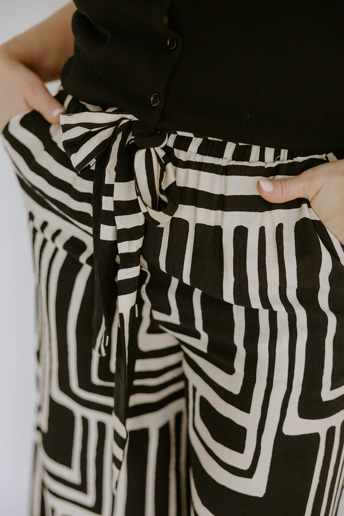 Printed Black and Cream Pant
