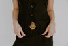 Linen Vest & Shorts Set - Black