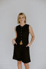 Linen Vest & Shorts Set - Black