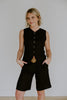 The Elevated Linen Vest - Black
