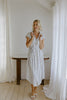 Striped Midi Linen Dress - Blue