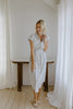 Striped Midi Linen Dress - Blue