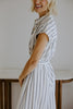 Striped Midi Linen Dress - Blue