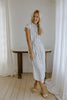 Striped Midi Linen Dress - Blue