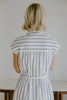 Striped Midi Linen Dress - Blue