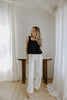 Navy Striped Cotton Pant