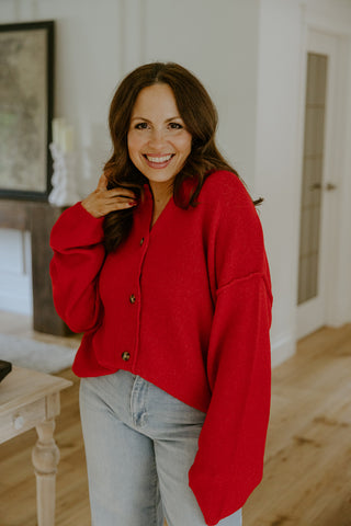 Exposed Seam Sweater - Red