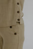 Linen Side Button Up Top & Pant Set - Olive