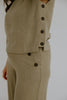Linen Side Button Up Top & Pant Set - Olive